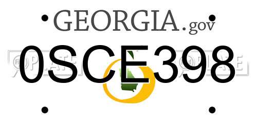0SCE398 Georgia License Plate