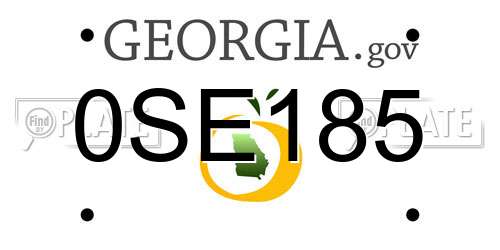 0SE185 Georgia License Plate