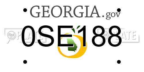 0SE188 Georgia License Plate