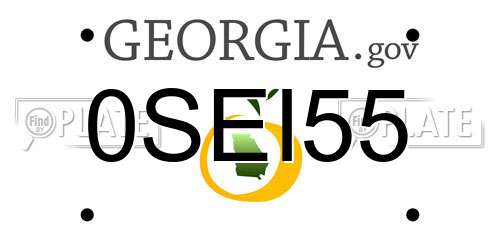 0SEI55 Georgia License Plate