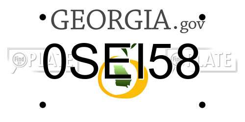 0SEI58 Georgia License Plate