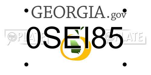 0SEI85 Georgia License Plate