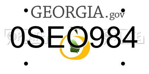 0SEO984 Georgia License Plate