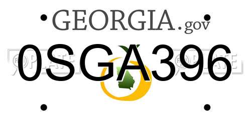 0SGA396 Georgia License Plate