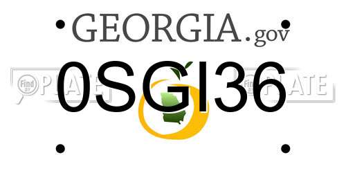 0SGI36 Georgia License Plate