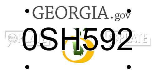 0SH592 Georgia License Plate