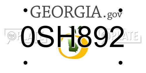 0SH892 Georgia License Plate