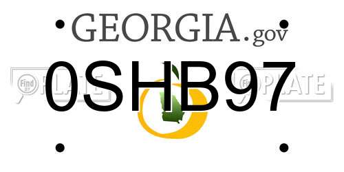 0SHB97 Georgia License Plate