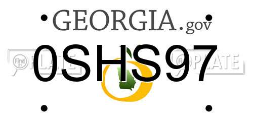 0SHS97 Georgia License Plate
