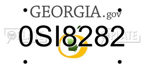 0SI8282 Georgia License Plate