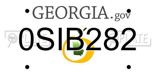 0SIB282 Georgia License Plate