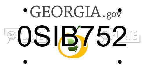 0SIB752 Georgia License Plate