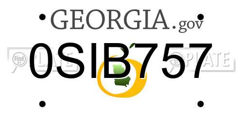 0SIB757 Georgia License Plate