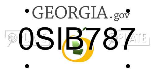 0SIB787 Georgia License Plate