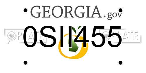 0SII455 Georgia License Plate