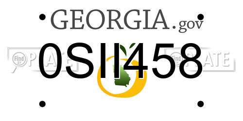 0SII458 Georgia License Plate