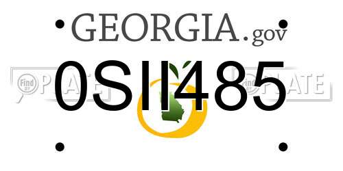 0SII485 Georgia License Plate