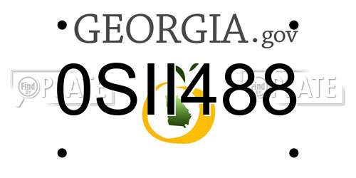 0SII488 Georgia License Plate