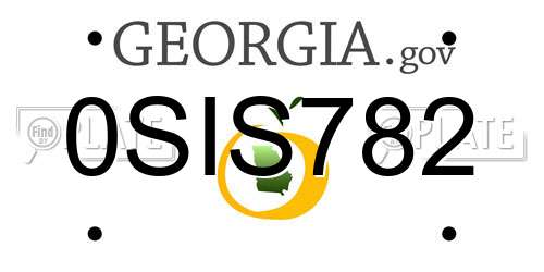 0SIS782 Georgia License Plate
