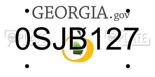 0SJB127 Georgia License Plate