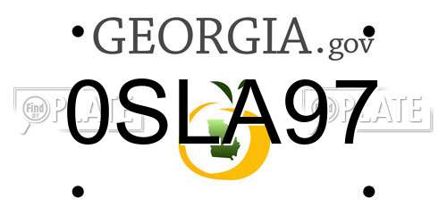 0SLA97 Georgia License Plate