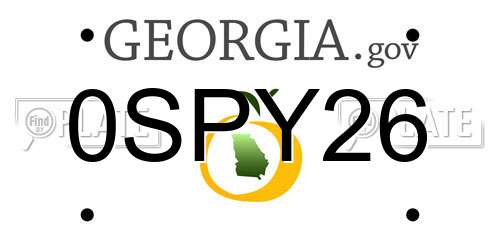 0SPY26 Georgia License Plate