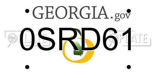 0SRD61 Georgia License Plate