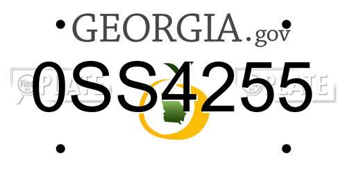 0SS4255 Georgia License Plate