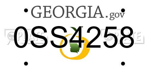 0SS4258 Georgia License Plate