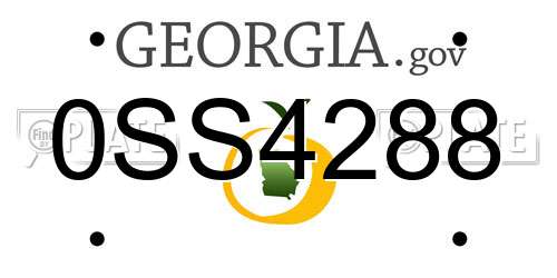 0SS4288 Georgia License Plate