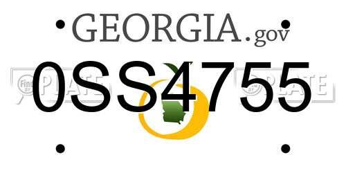 0SS4755 Georgia License Plate