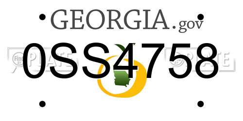 0SS4758 Georgia License Plate