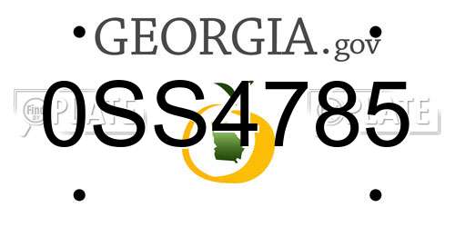 0SS4785 Georgia License Plate