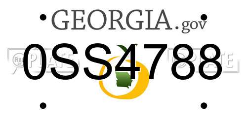 0SS4788 Georgia License Plate