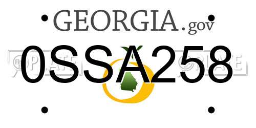 0SSA258 Georgia License Plate