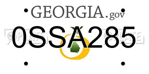 0SSA285 Georgia License Plate