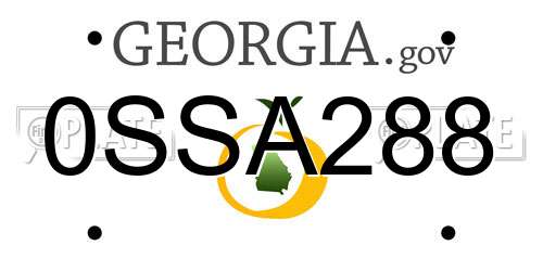 0SSA288 Georgia License Plate