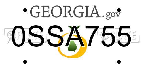 0SSA755 Georgia License Plate