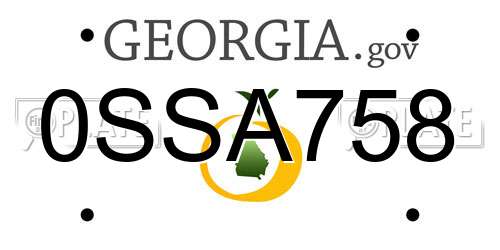 0SSA758 Georgia License Plate