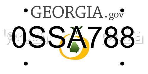 0SSA788 Georgia License Plate