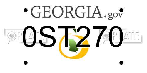 0ST270 Georgia License Plate