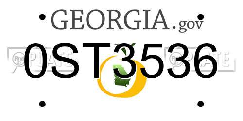 0ST3536 Georgia License Plate