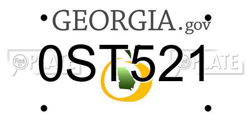 0ST521 Georgia License Plate