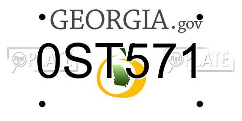 0ST571 Georgia License Plate