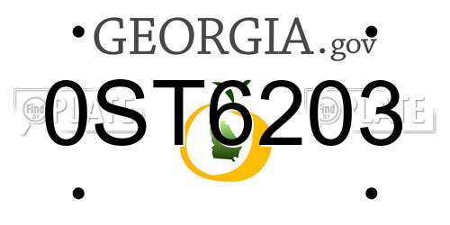 0ST6203 Georgia License Plate
