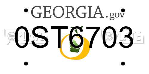 0ST6703 Georgia License Plate