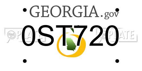 0ST720 Georgia License Plate