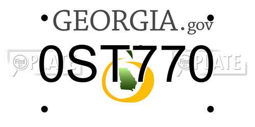 0ST770 Georgia License Plate