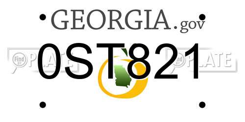 0ST821 Georgia License Plate