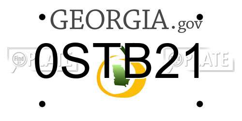 0STB21 Georgia License Plate